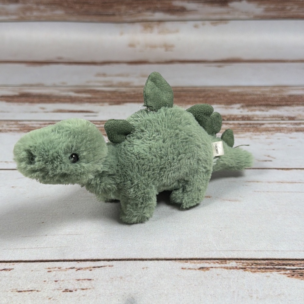 Retired Jellycat Mini Fossilly Stegosaurus Soft Green Stuffed Animal